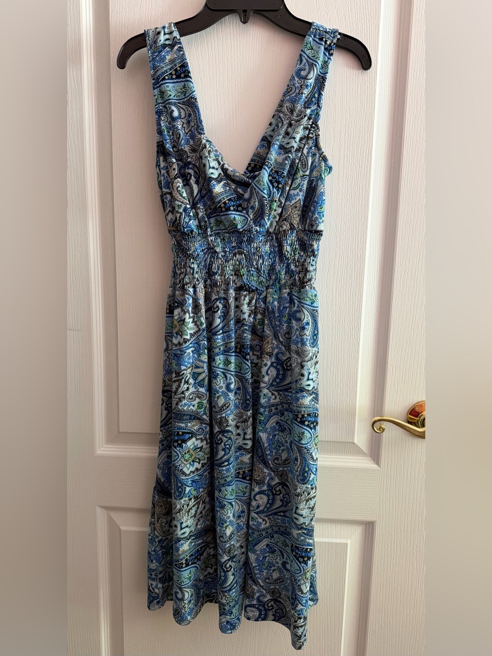 Faded Glory Blue Paisley Midi Sundress